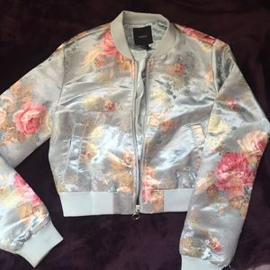 Silky Embroidered Bomber Jacket